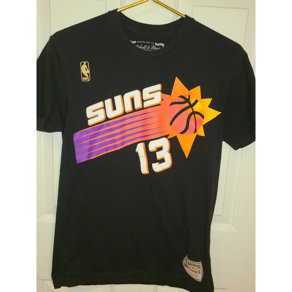 SUNS MITCH & NESSHARDWOOD CLASSICS SUNS‎ NASH #13 BLACK T-SHIRT SIZE Sm